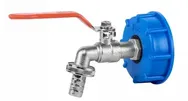 IBC adapter S60x6, tap met 1/2" buitendraad inlaat, 3/4'' schroefdraad met 12,5 mm slanginvoer en enkele 3/4 '' binnendraad kraanadapter
