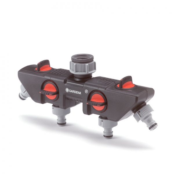 Gardena 4-weg waterverdeler voor ¾" en 1" kranen, type 8194