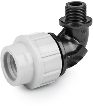 Draadknie 90° pour PE/tyleen - 40mm x 1-1/4" filetage mâle - 16 bar