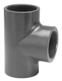 Pression PVC schroef raccord en T - 75mm x 2/1/2” Filetage femelle +rondelle - 16 bar
