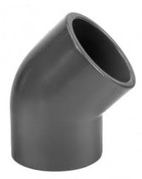 Druk PVC knie 45gr - 160mm - 16 bar