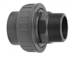 Pression PVC 3-delige raccord - 110mm x 4” Filetage mâle - 16 bar