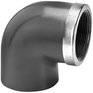 Pression PVC schroefknie 90° - 75mm x 2/1/2” - 10 bar