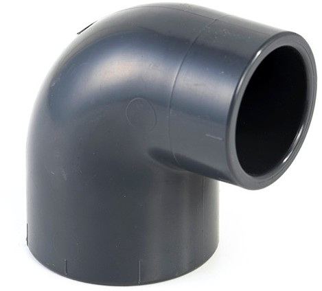 Druk PVC verloopknie 90gr - 40 x 32mm - 16 bar