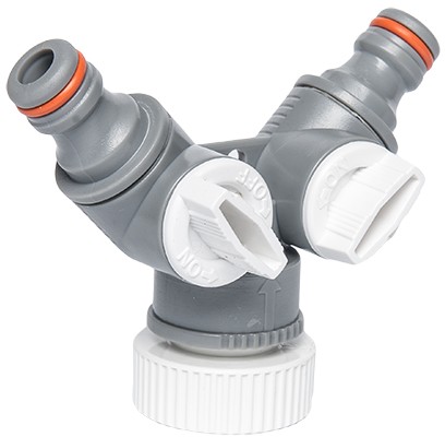 Waterverdeler 2-weg avec afsluiters - 3/4” - 1” filetage femelle - standaard