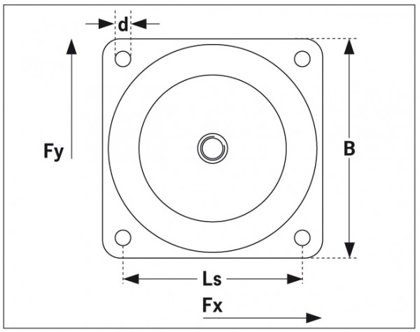 Machine voet 6002057 184 x 184 x 63 - 55 Shore A
