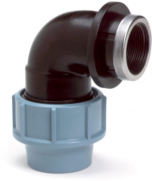 Schroefknie 90° pour PE/tyleen - 50mm x 2” filetage femelle - 16 bar