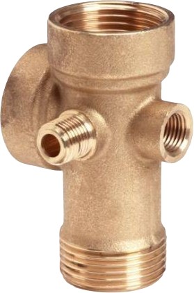 Messing t-stuk voor hydrofoor 1” en 1/4”