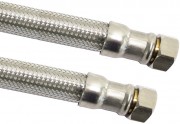 Flexibele aansluitslang - rvs gevlochten - binnendraad x binnendraad - 3/8” x 1/2” - DN8 - lengte 50cm