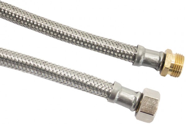Flexible tuyau de raccordement - inox tressé - filetage femelle x filetage mâle - 1/2” - DN13 - longueur 100cm
