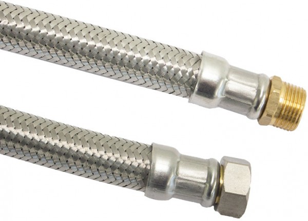 Flexible tuyau de raccordement - inox tressé - filetage femelle x filetage mâle - 3/4” - DN20 - longueur 80cm