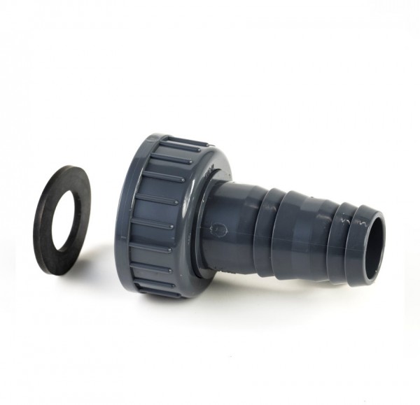 Pression PVC embout de tuyau avec raccord union - 1-1/2” x 31-34mm - 10 bar