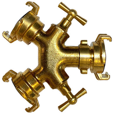 Geka Splitter - Geka verdeler met afsluiters - messing