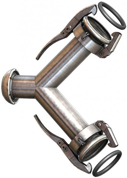 Dallai Raccord en Y V-deel x M-deel x M-deel - type C - zingué - 159mm