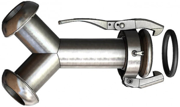 Dallai Raccord en Y M-deel x V-deel x V-deel - type C - zingué - 50 mm