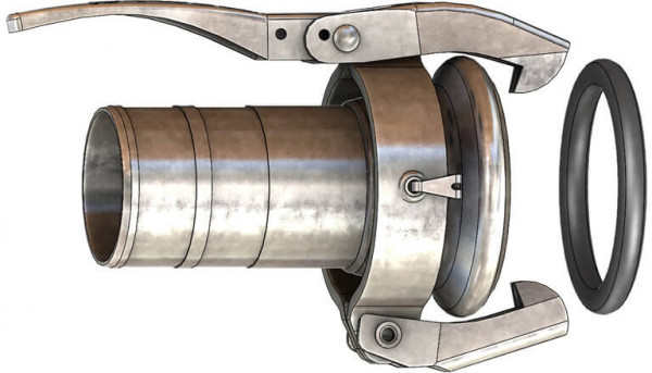 Dallai M-deel x embout de tuyau - type C-1 - zingué - 70 x 63 mm