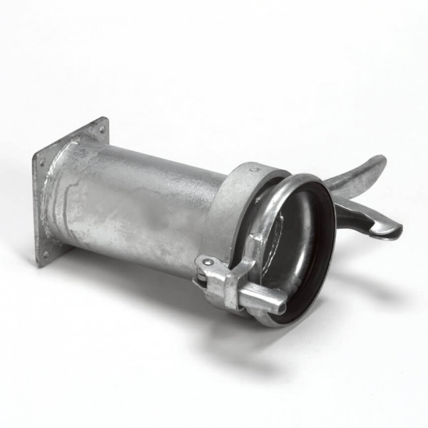 Dallai M-deel + buis x vierkantflens - type C - zingué - 159 mm x 6