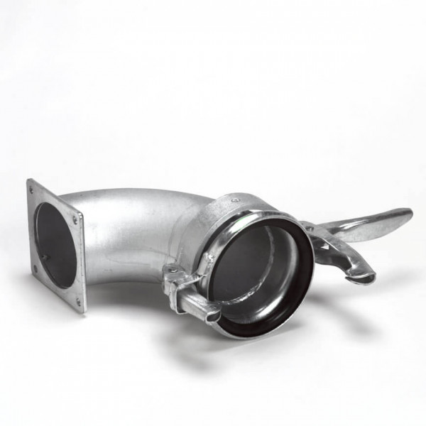 Dallai bocht 90gr M-deel x vierkantflens - type C - verzinkt - 159 mm x 6