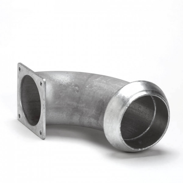 Dallai coude 90° V-deel x vierkantflens - type C - zingué -159mm x 6