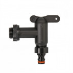 Regenfasshahn / Fasshahn - Messing vernickelt - 3/4" - 1"