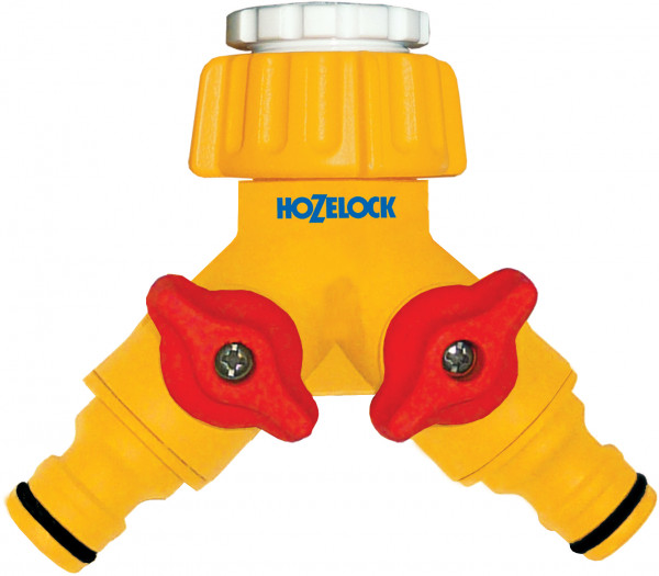 Hozelock dubbele kraanverbinder avec afsluiters
