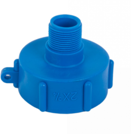 IBC adaptateur - filetage femelle x réducteur filetage mâle - S60x6 x 3/4" - Plastique