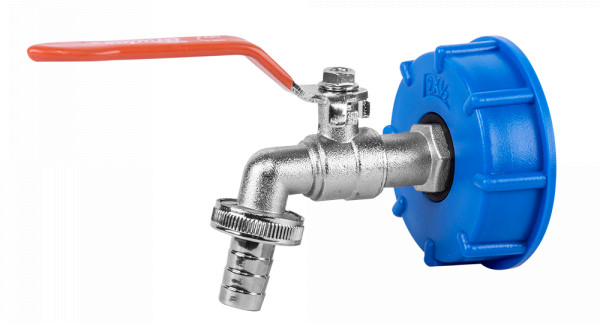 IBC adapter S60x6 - kraan met 1/2” buitendraad en enkele kraanadapter 3/4” binnendraad 