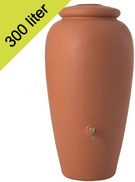 Garantia Regenton amphora 300l met messing kraan Terracotta