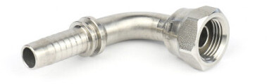 Hydrauliek koppeling - DKR - RVS - Konisch BSP binnendraad 60gr 1/2” x tule NW 13mm - bocht 90gr