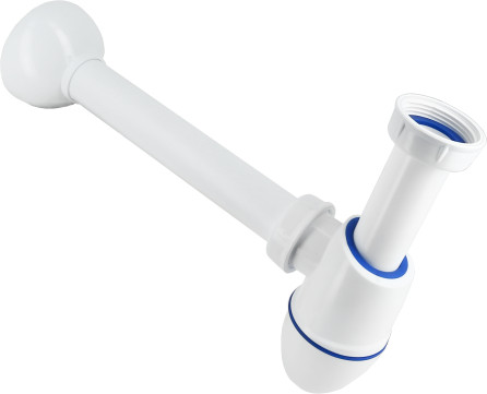 Siphon à coupelle - tuyau mural - rosace - Plastique - 1-1/4” x 40 mm