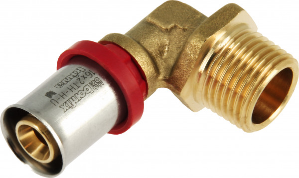 Bonfix Perskoppeling - 1x Alu-pers 1x Filetage mâle - Raccord coudé - 1/2” x 16mm