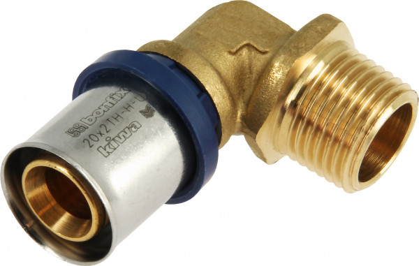 Bonfix Perskoppeling - 1x Alu-pers 1x Filetage mâle - Raccord coudé - 1/2” x 20mm