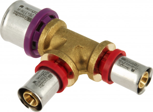 Bonfix Perskoppeling - 3x Alu-pers - T-raccord - réducteur - 26 x 16 x 16mm