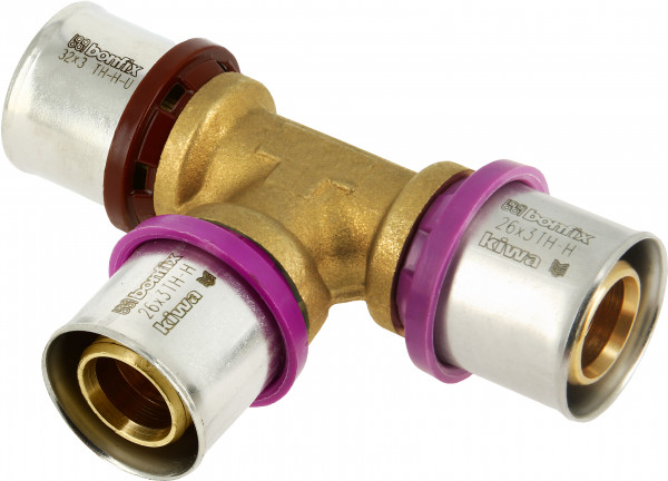 Bonfix Perskoppeling - 3x Alu-pers - T-raccord - réducteur - 32 x 26 x 26mm