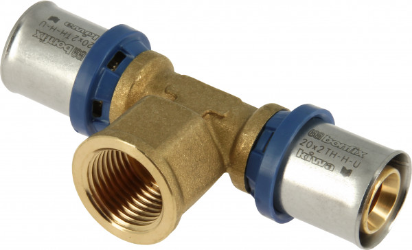 Bonfix Perskoppeling - 2x Alu-pers - 1x Filetage femelle - T-raccord - 20 x 3/4” x 20mm