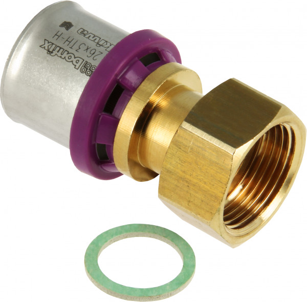 Bonfix Perskoppeling - Alu-pers - 2-delige raccord avec losse fiberring - 1” x 26mm