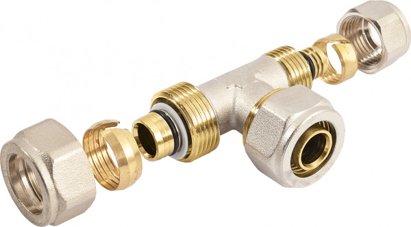 Bonfix - Alu-Knelfitting - T-koppeling - verlopend - 3 x alu-knel - 20mm x 16mm x 16mm