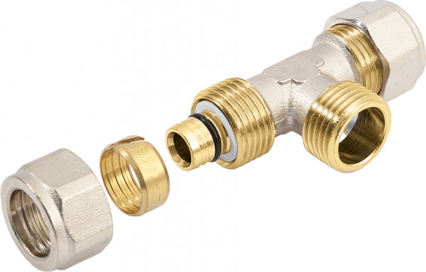 Bonfix - Alu-Knelfitting - T-koppeling - verlopend - 2x alu-knel 1x bu. dr. - 18mm x 3/4” 