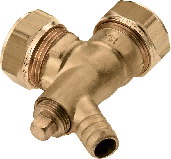 Bonfix raccord à sertir - Raccord coudé avec possibilité de purge - 15mm x 15mm - Laiton
