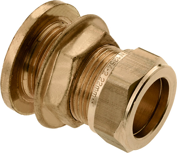 Bonfix raccord à sertir - Tankdoorvoernippel avec tegenmoer - 22mm - Laiton