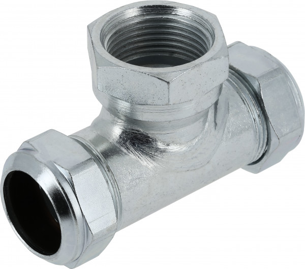 Bonfix Staalverzinkte raccord à sertir - T-raccord 110 - knel x filetage femelle x knel - 28mm x 1/2” x 28mm