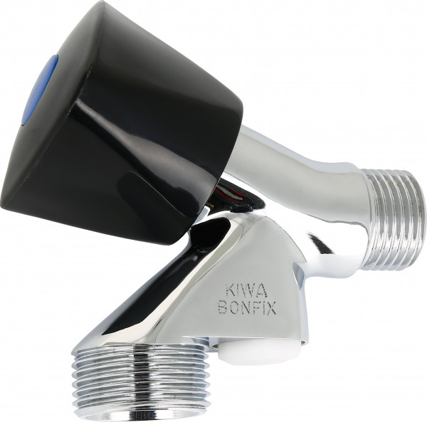 Bonfix Beluchterkraan / wasmachinekraan avec keerklep en zwarte knop