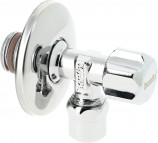 Robinet d'arrêt à bille Bonfix pour lavabo d'angle - chromé - Bouton de commande chromé 15 x 10 - 2 raccords à compression