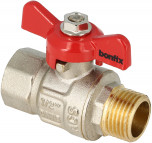 Straight ball valve female x male 1" w. short butterf. hand.