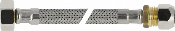 Flexible tuyau de raccordement - inox tressé - compression x filetage femelle - 12mm x 1/2” - DN8 - longueur 35cm