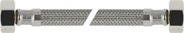 Flexible aansluitslang - inox gevlochten - filetage femelle x filetage femelle - 1/2” x 3/8” - DN8 - longueur 35cm