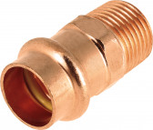 Bonfix Pressfitting red copper AQUAGAS for Belgium Straight coupling 12 x 12 - 2 x press - (v-profile)