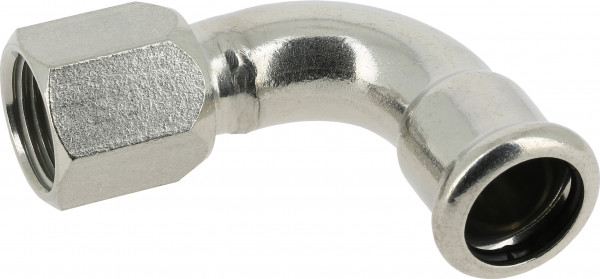 Bonfix Raccord à presse Inox 316L Coude 90° 1 x 28 - lange filetage femelle (RP) x press - (m-profiel)