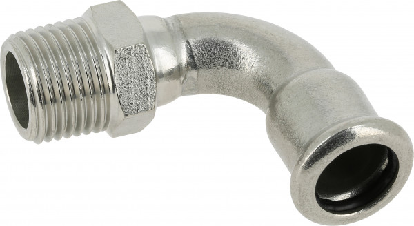 Bonfix Pressfitting RVS 316L Bocht 90° 2 x 54 - conische buitendraad (R) x press - (m-profiel)