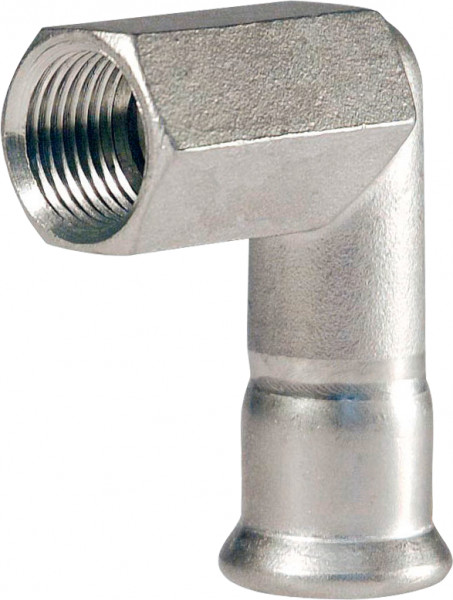 Bonfix Raccord à presse Inox 316L Raccord coudé 90° 1/2 x 18 - lange filetage femelle (RP) x press - (m-profiel)